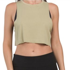 NWT Avocado Moisture Wicking Muscle Crop Top Sage Size Large